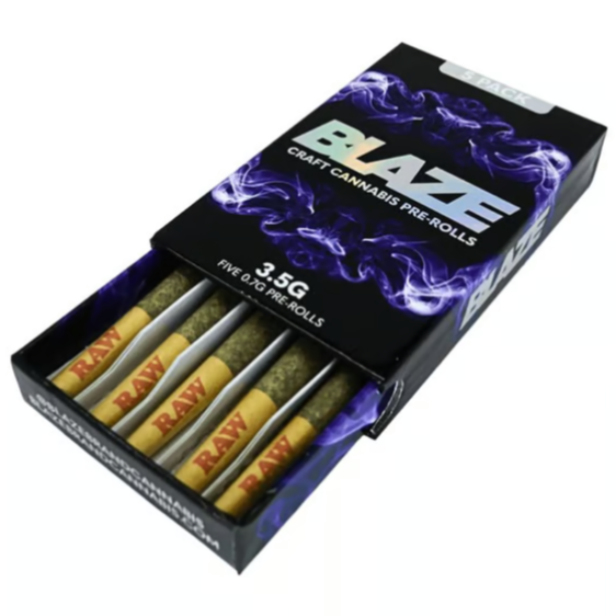 Photograph of product: BLAZE | The Pledge PreRolls 5Pk 3.5g - Oui'd