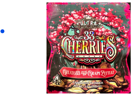 Photograph of product: 33 Cherries 3.5 - 3.5g