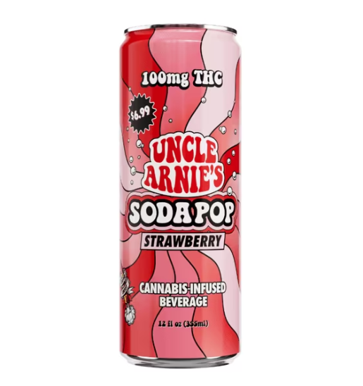 Photograph of product: Strawberry Soda [H] | 12oz 100mg Beverage | Uncle Arnie's