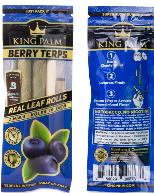 Photograph of product: Berry Terps | Mini King Palm Leaf Tubes | 2pk
