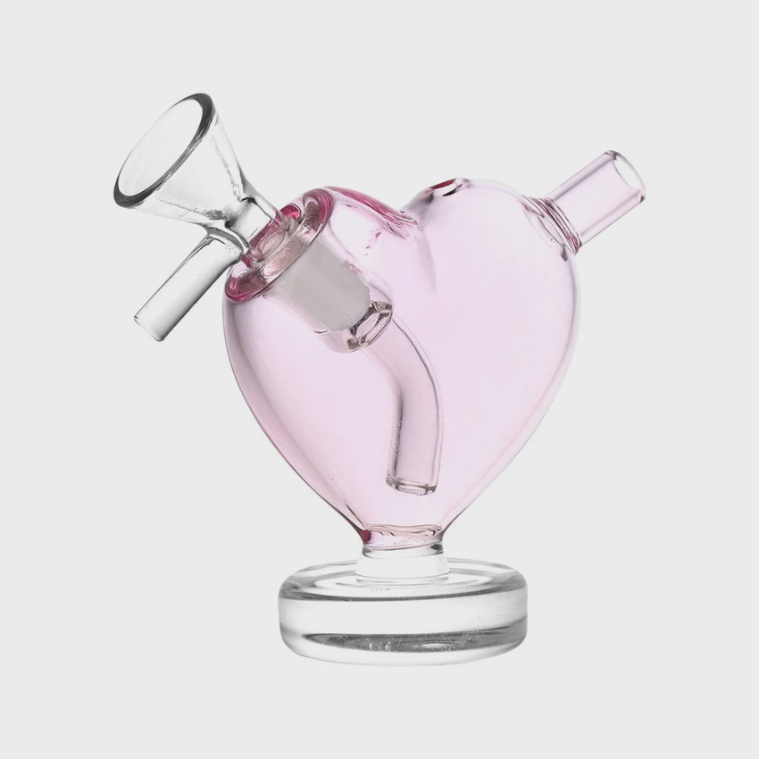 Photograph of product: Bubbler | Mini From the Heart | Glass | 10mm F | 3.25"