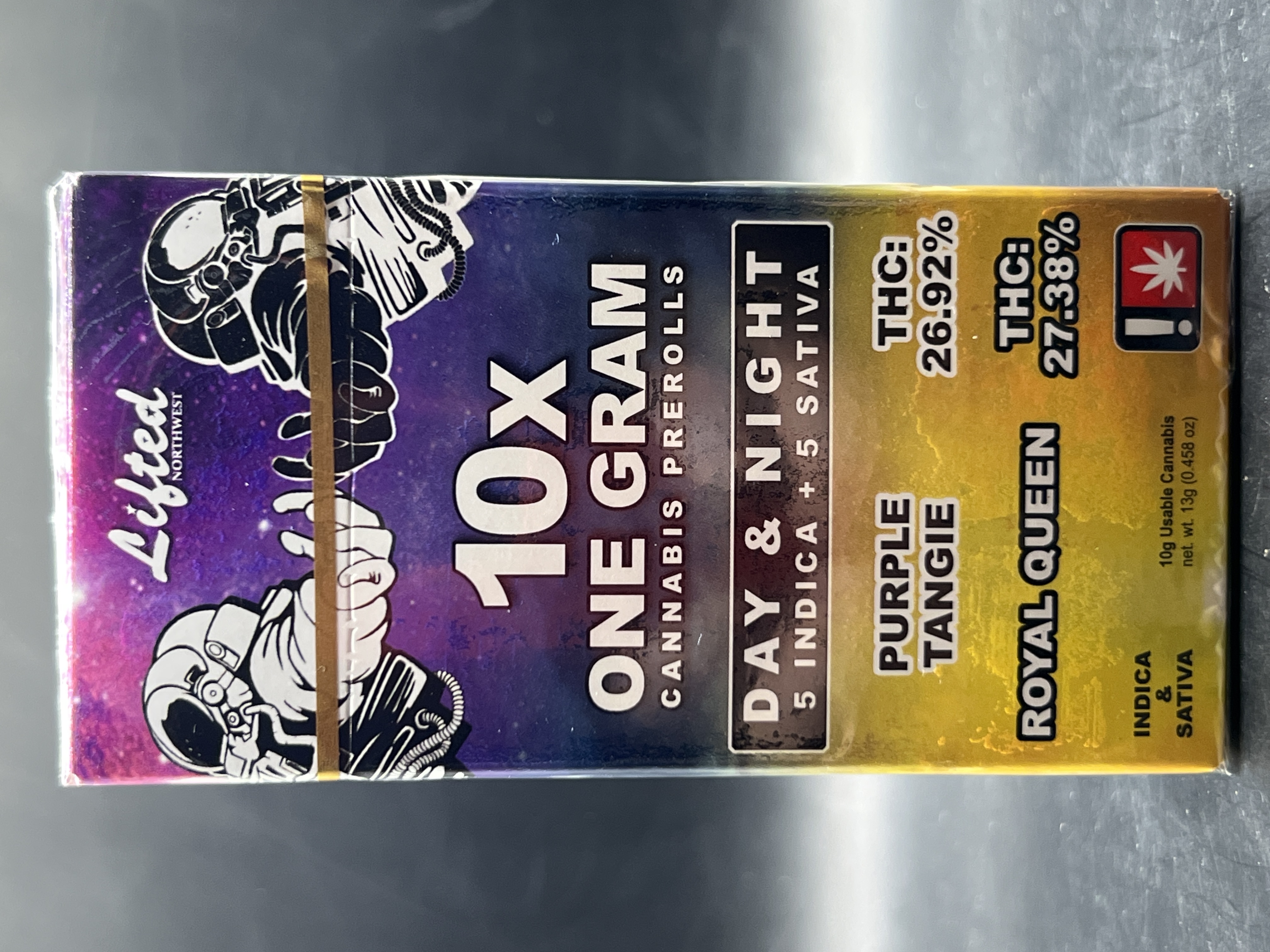 Photograph of product: Lifted Full Purple Tangie & Royal Queen DAY & NIGHT Pre-Roll 10 Pack