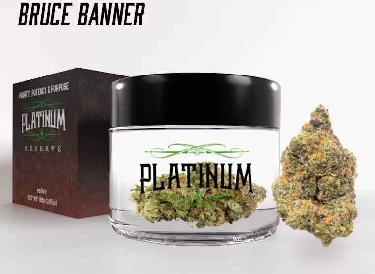 Photograph of product: Platinum Reserve | Bruce Banner | Flower | Jar - 3.5g