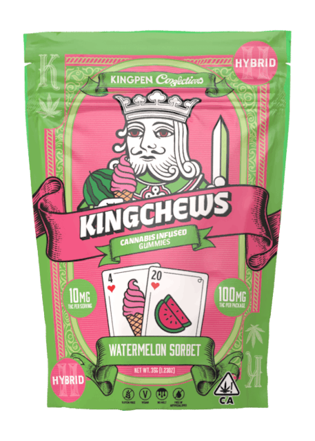 Photograph of product: Watermelon Sorbet Gummies 10pk 'KingChew' - 