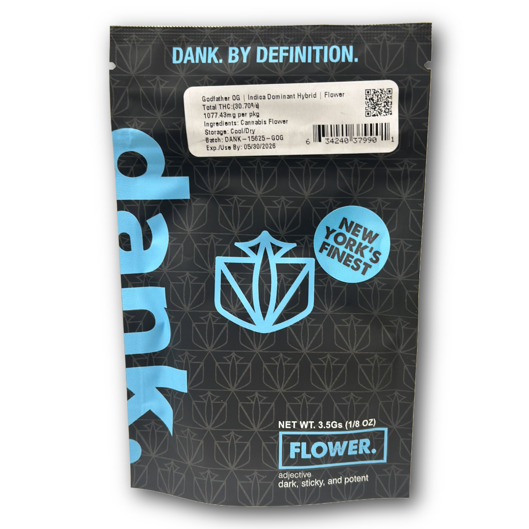 Photograph of Product: Dank | Godfather OG | Sungrown Whole Flower - 3.5g