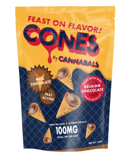 Photograph of product: Cannabals |  Milk Chocolate Cones | 100MG