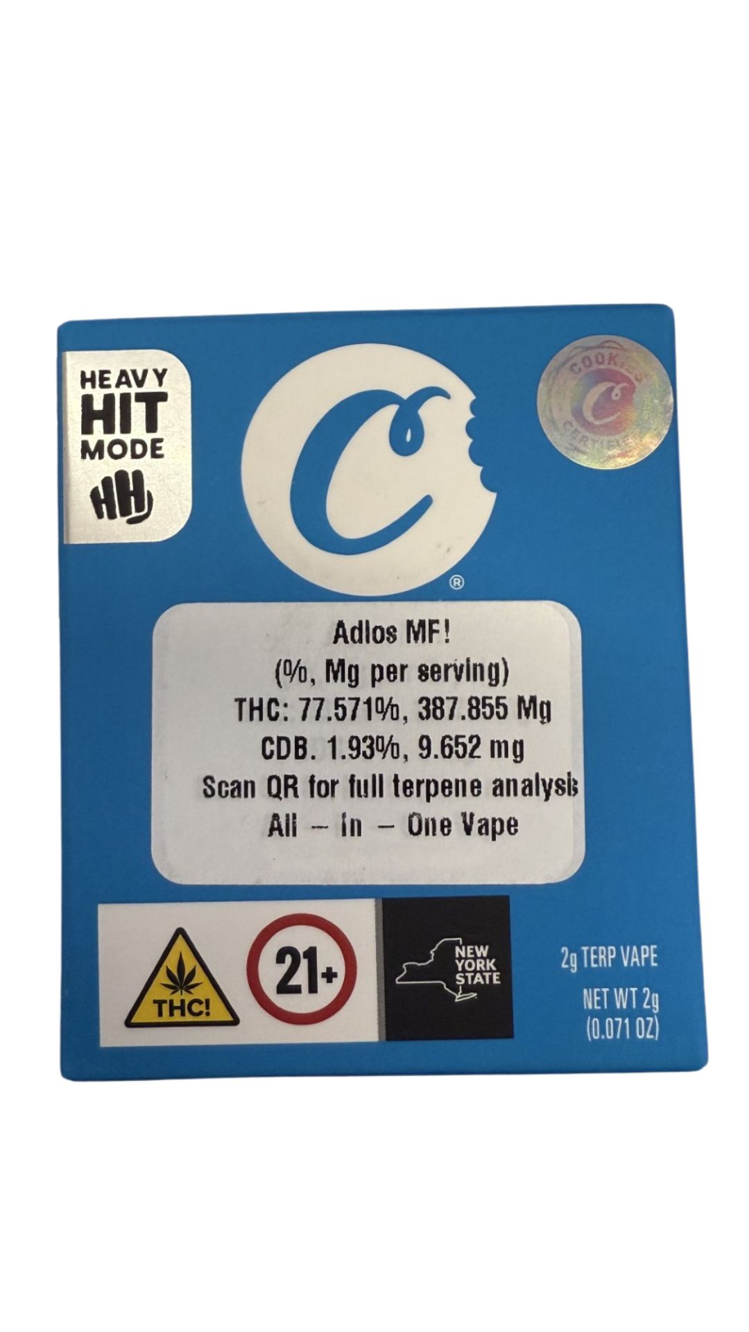 Photograph of product: Adios MF | Terp AIO | 2g