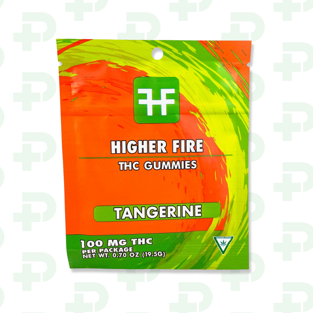 Photograph of Product: Higher Fire 100mg Gummies - Tangerine