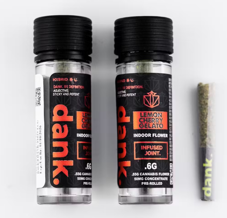 Photograph of product: Dank | .6g  Infused Pre-Roll Joint | Lemon Cherry Gelato