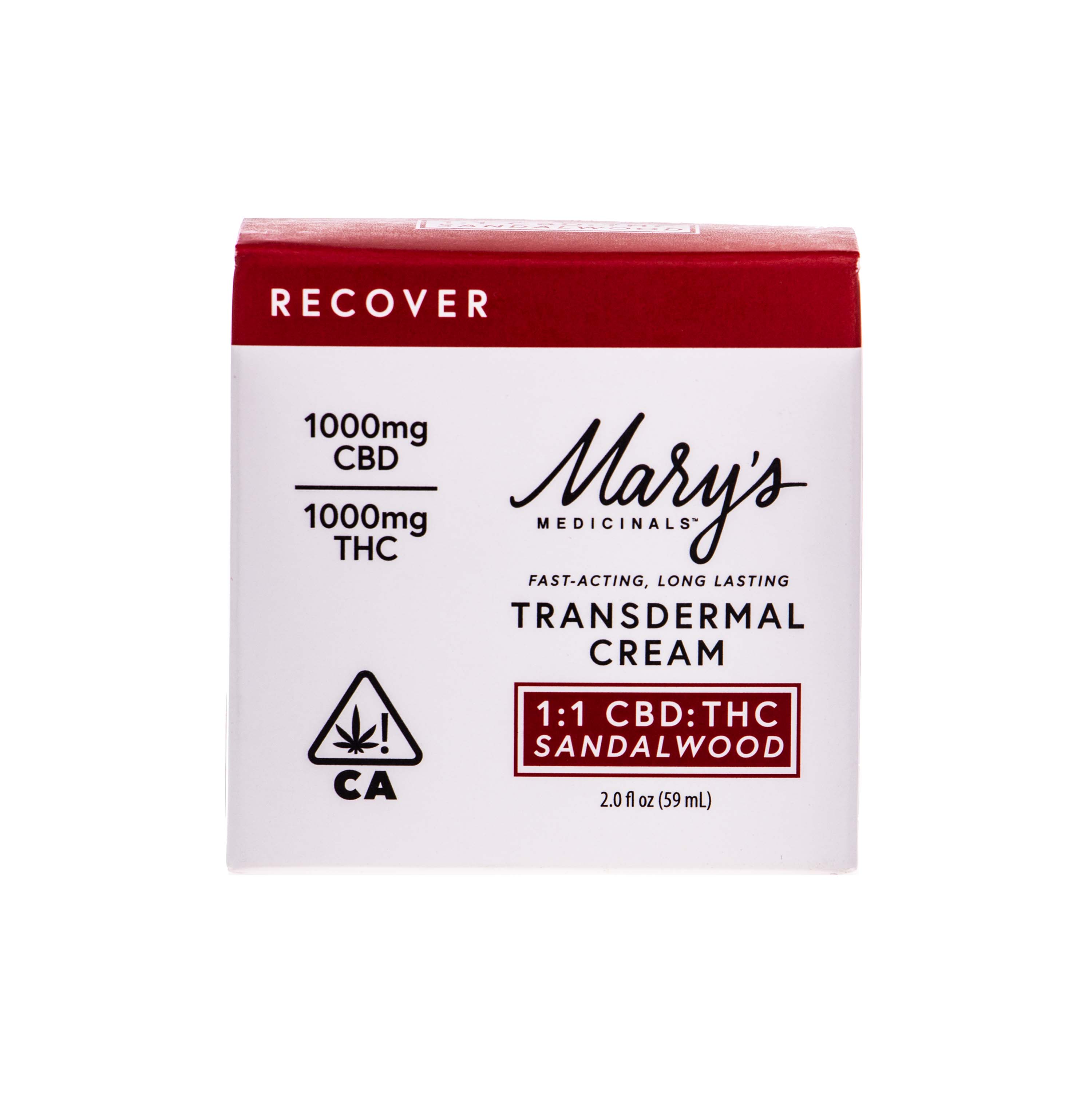 Photograph of product: Mary's Medicinals | Sandalwood Transdermal Cream (1:1 CBD:TH-oui - 2000mg Total)
