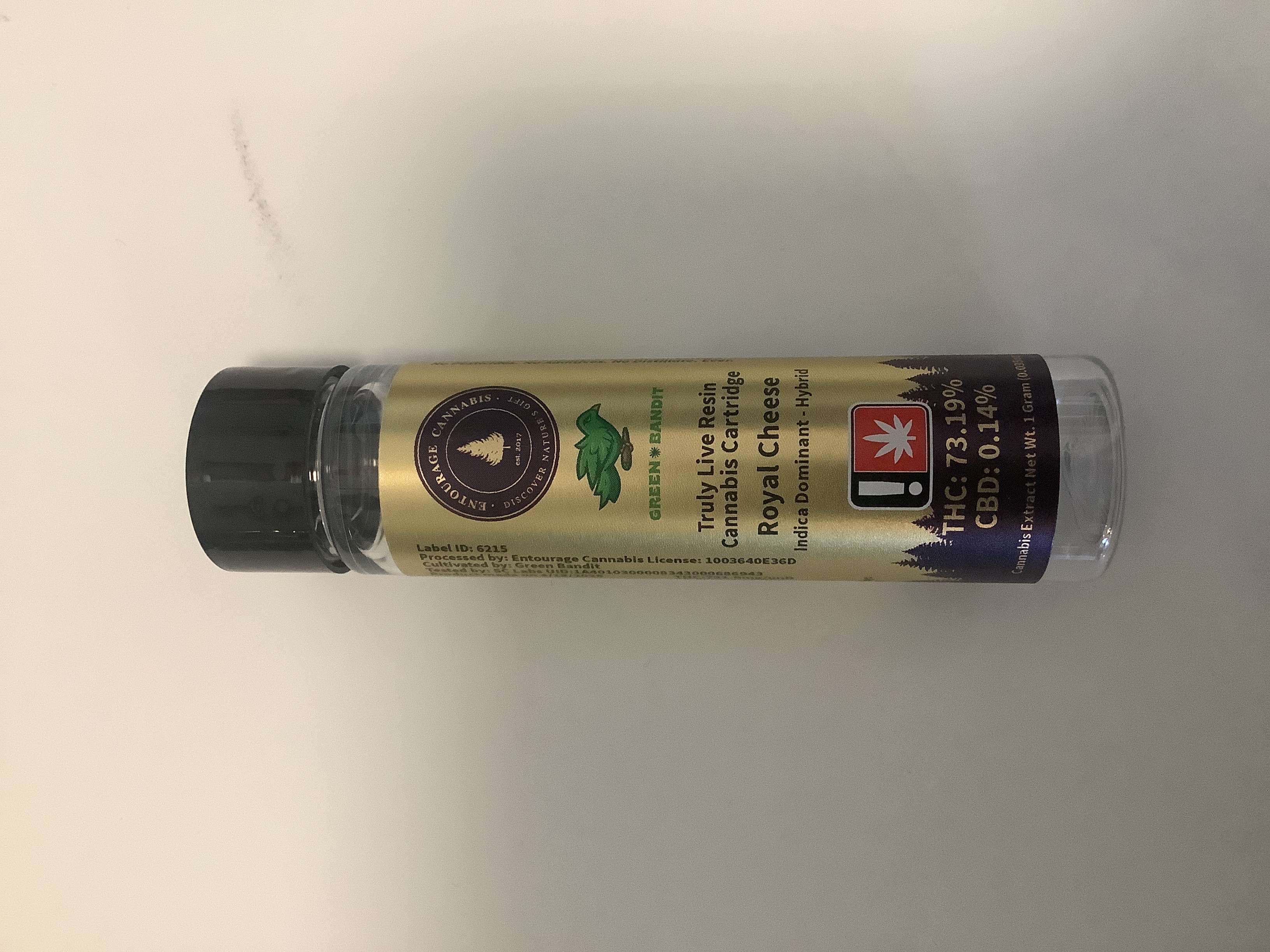 Photograph of product: Entourage Oui'd - ROYAL CHEESE - Live Resin Cartridge - (1g) - I