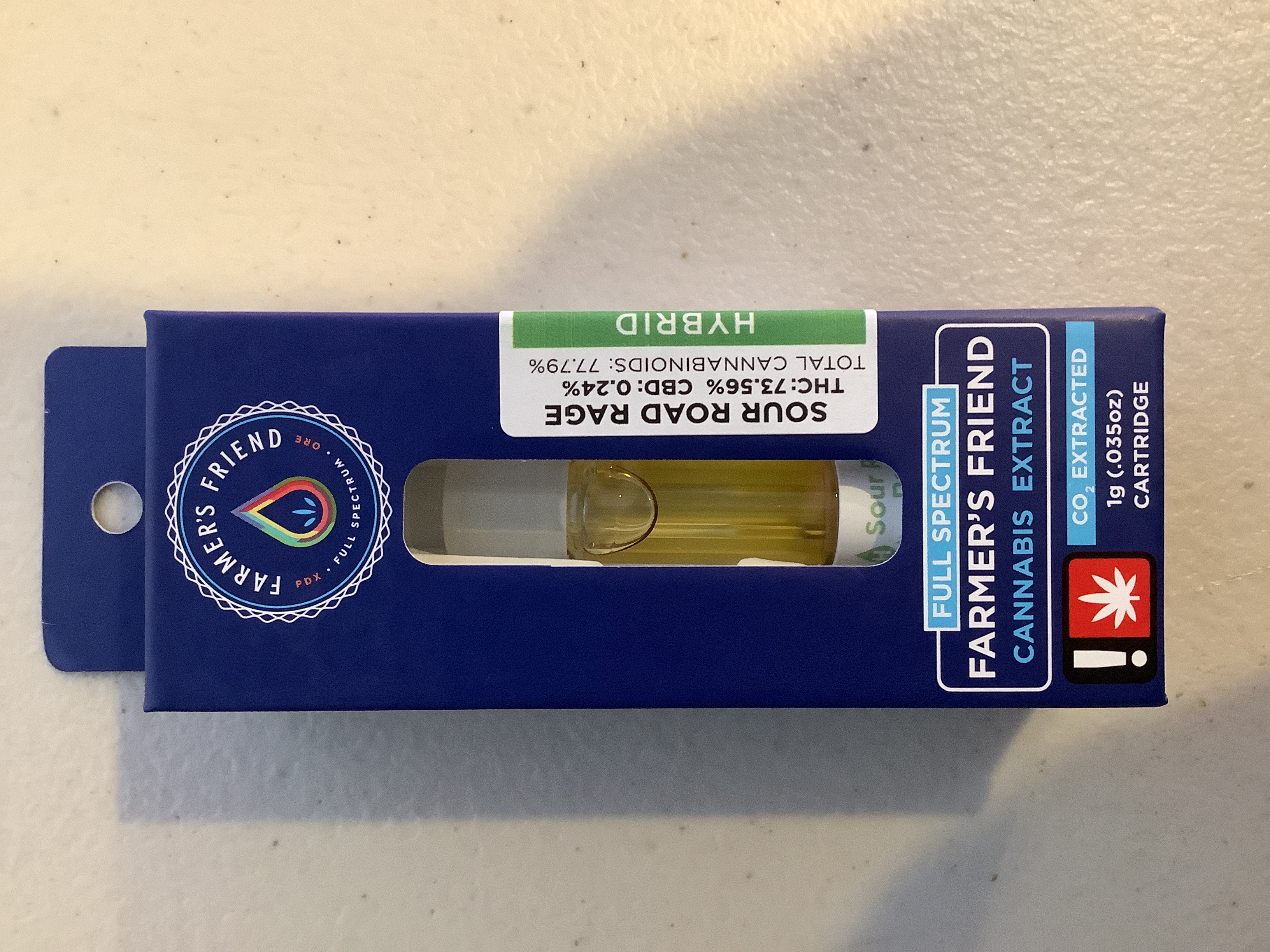 Photograph of product: Farmer's Friend Extracts - SOUR ROAD RAGE - CO2 Cartridge - (1g) - H