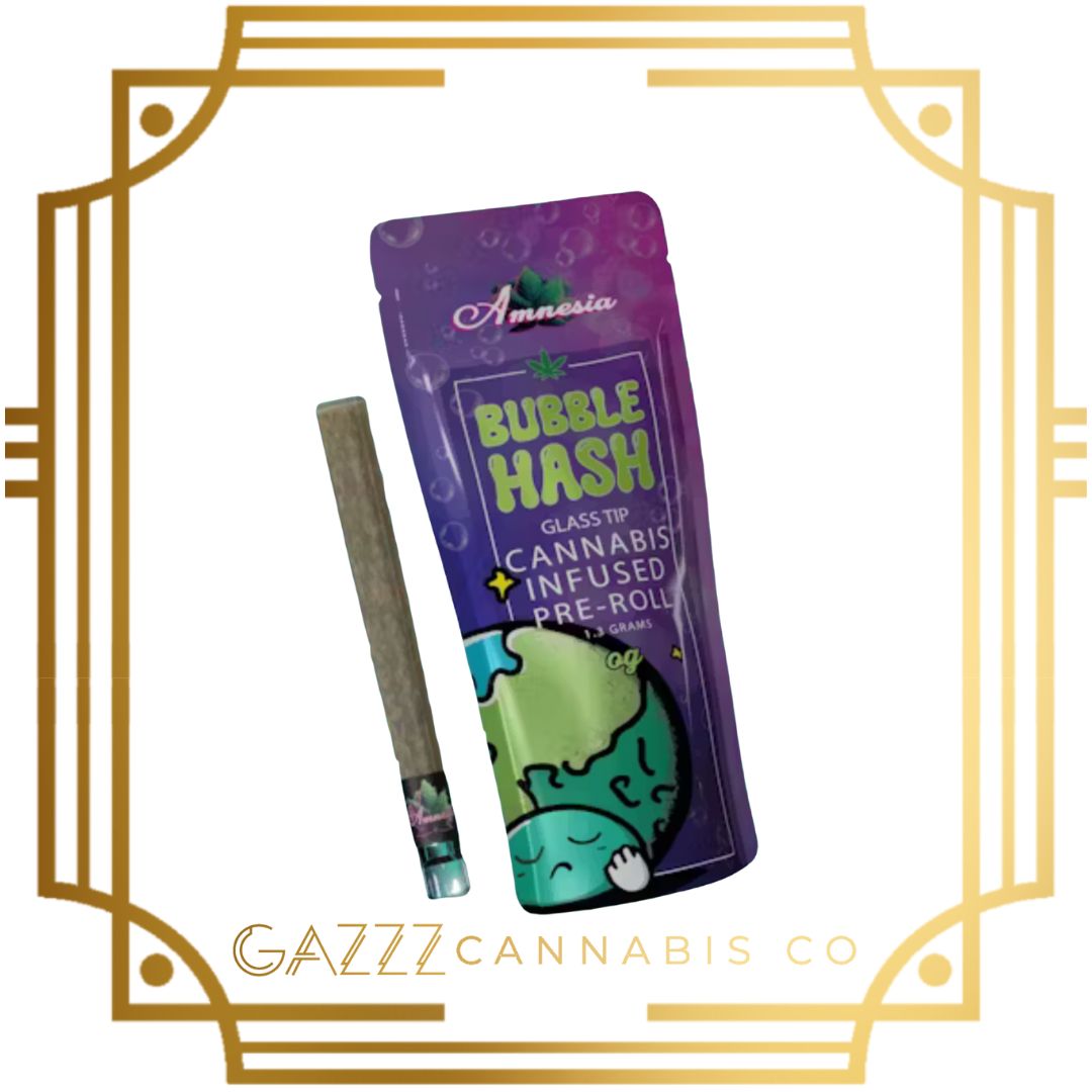 Photograph of product: Amnesia OG Bubble au chocolat Infused Pre-Roll 1.3G