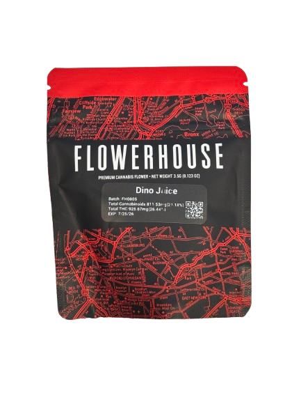 Photograph of product: FlowerHouse Dino Juice (Hybrid) Premium Flower - 3.5g