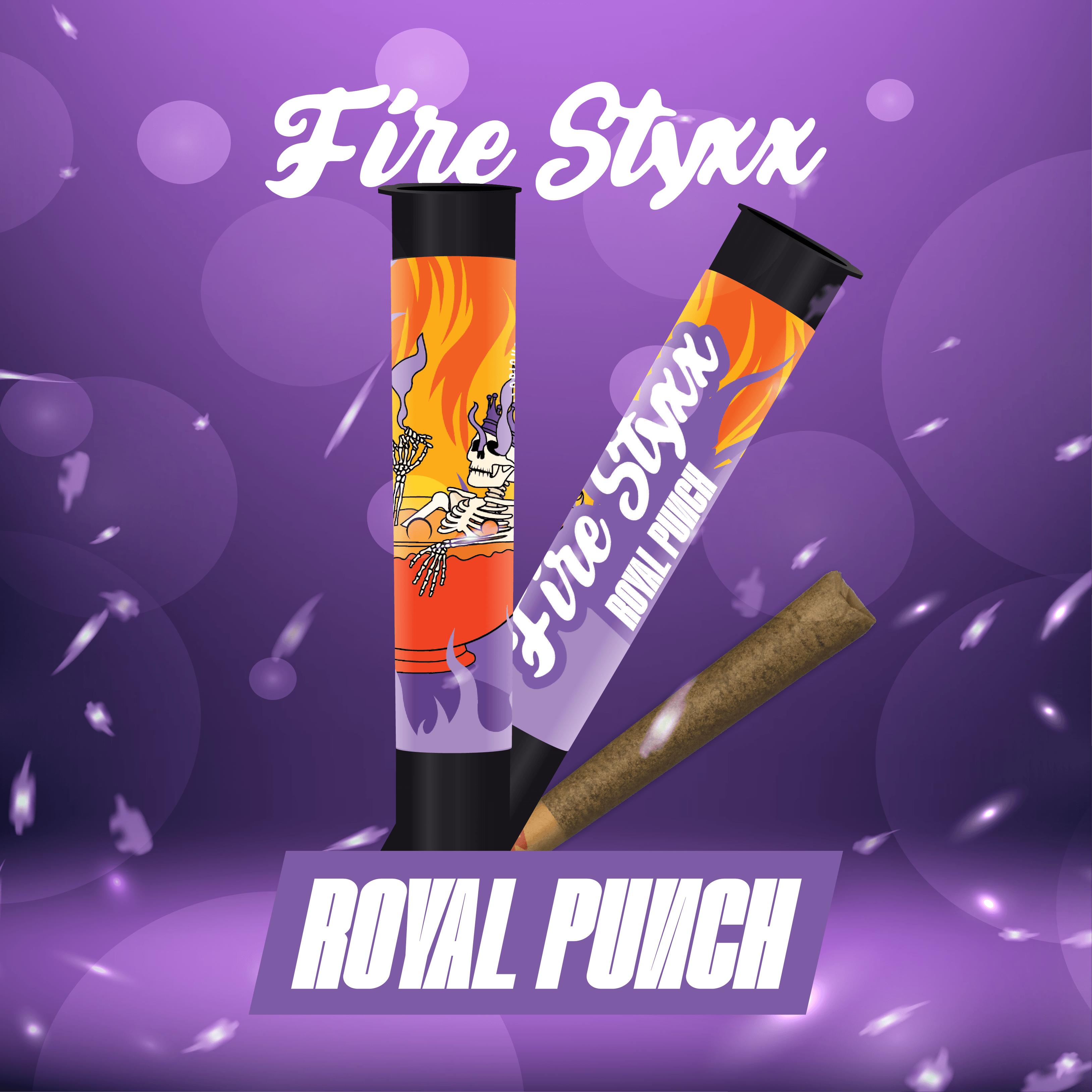 Photograph of product: Royal Punch Fire Styxx TH-ouia Infused Pre-Roll | Glorious Oui'd Company (4/$25)