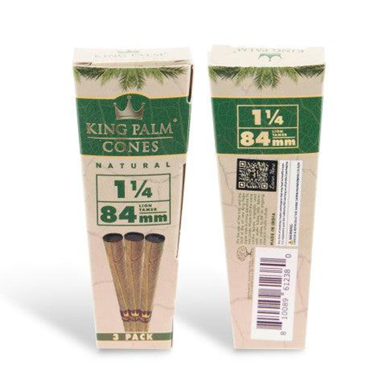 Photograph of product: KING PALM | NATURAL PRE-ROLLED PALM CONES 1 1/4 | 3PK