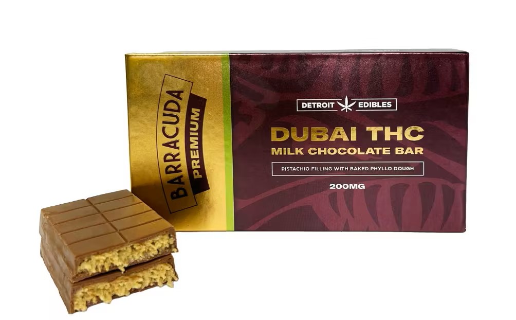 Photograph of product: Dubai Chocolate Barracuda Bar 200mg