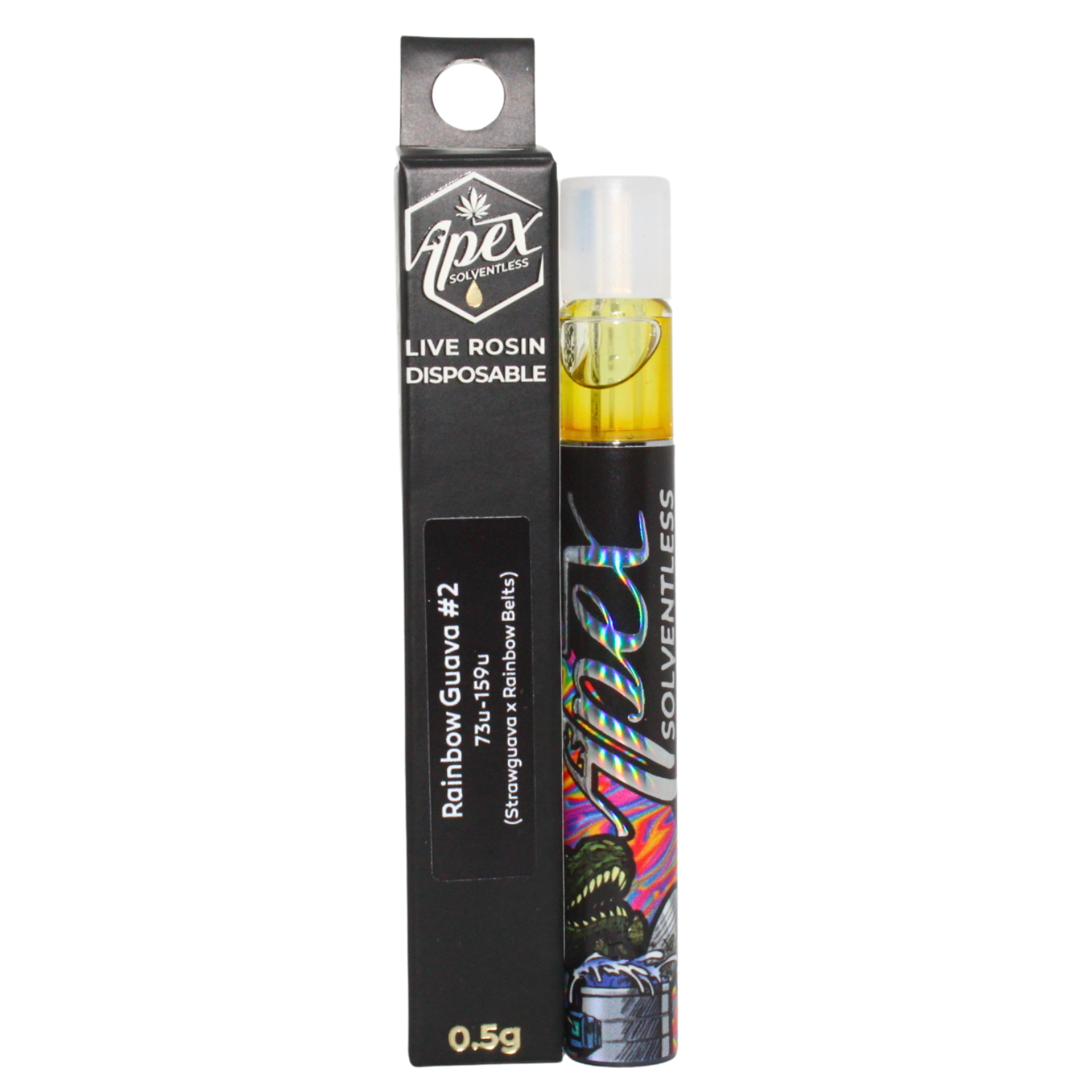 Photograph of product: APEX SOLVENTLESS RAINBOW GUAVA #2 O2 DISPOSABLE ROSIN VAPE REC