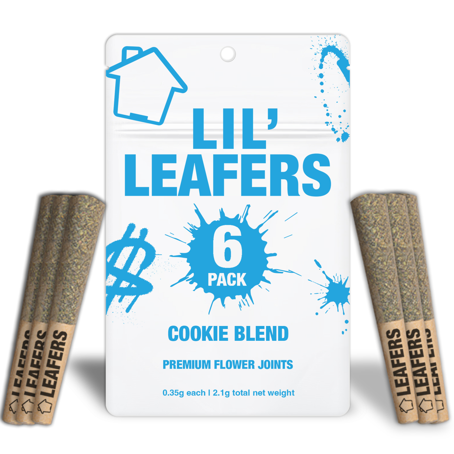 Photograph of product: Leafers Lil' Leafers Preroll .35g 6pk Cookie Blend