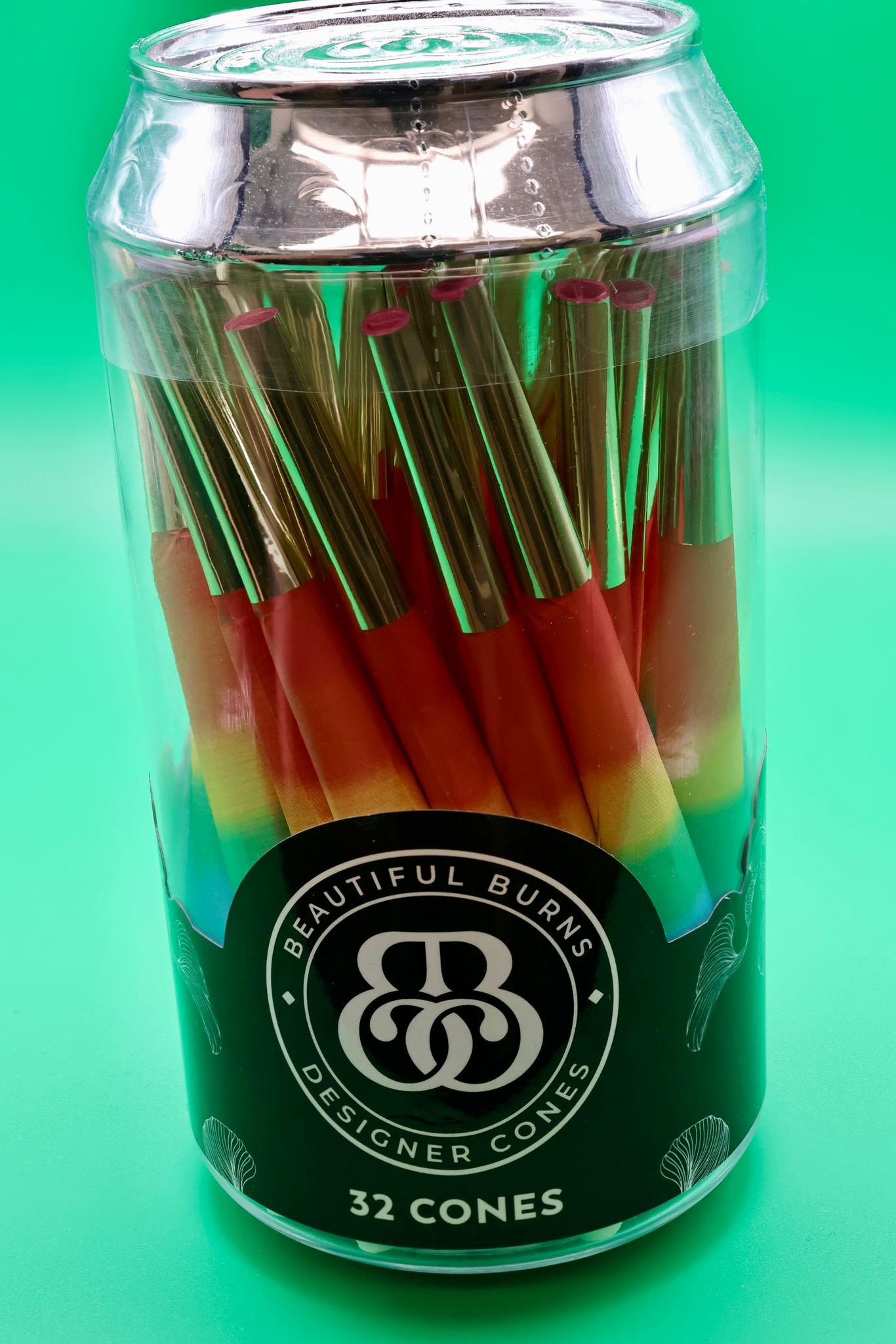 Photograph of product: Drip Drop Beautiful Burns Cones - 32ct Jar - Silver Over the Rainbow