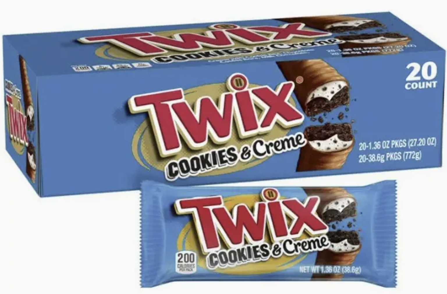 Photograph of product: TWIX COOKIES AND CREAM