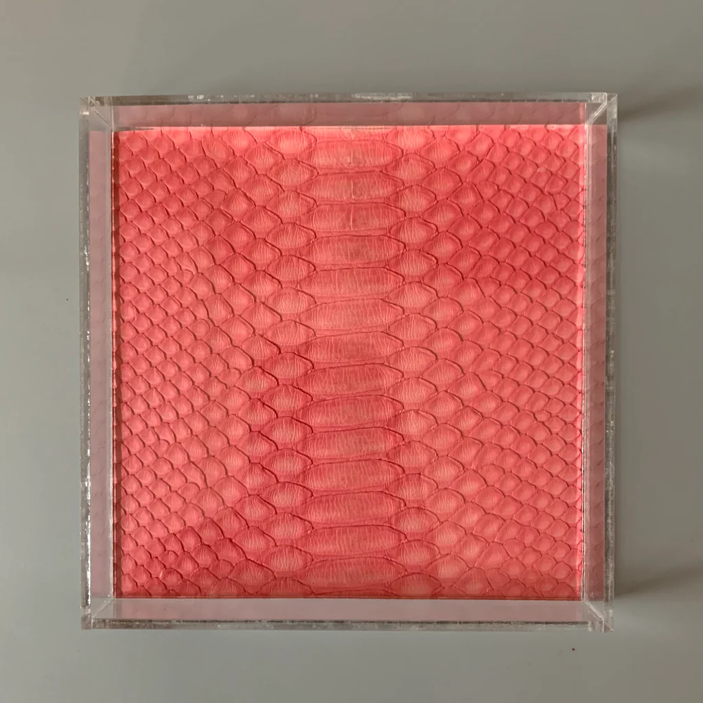 Photograph of product: Haus of Topper - Matte Pink Python Lucite Rolling Tray
