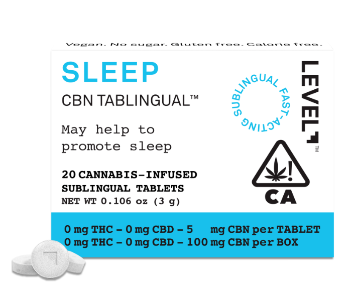 Photograph of product: Sleep [I] | 100MG 20pk CBN Tablets | LEVEL