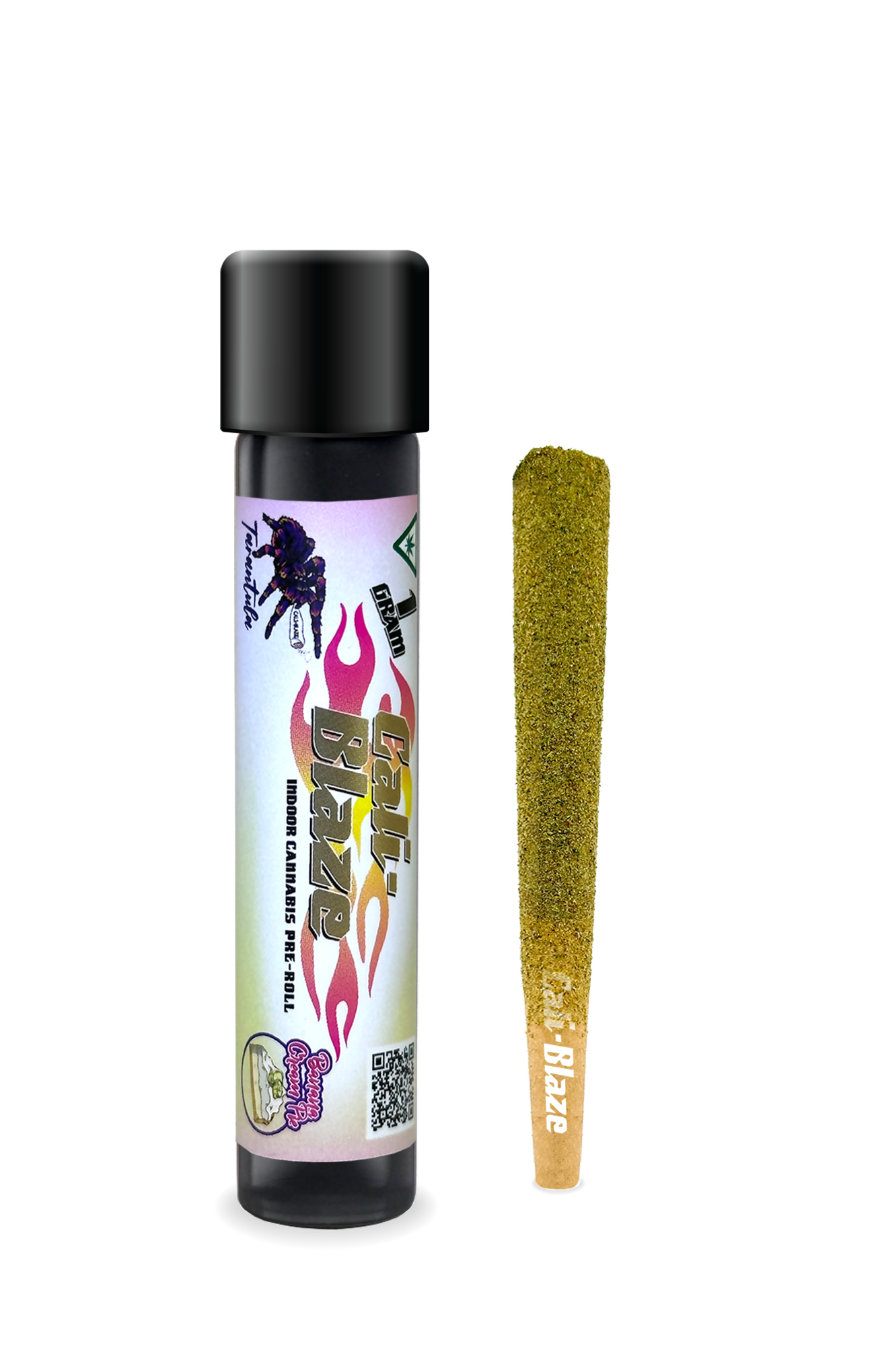 Photograph of product: CALI-BLAZE | Infused Preroll | Tarantula | Banana Cream Pie | 1g