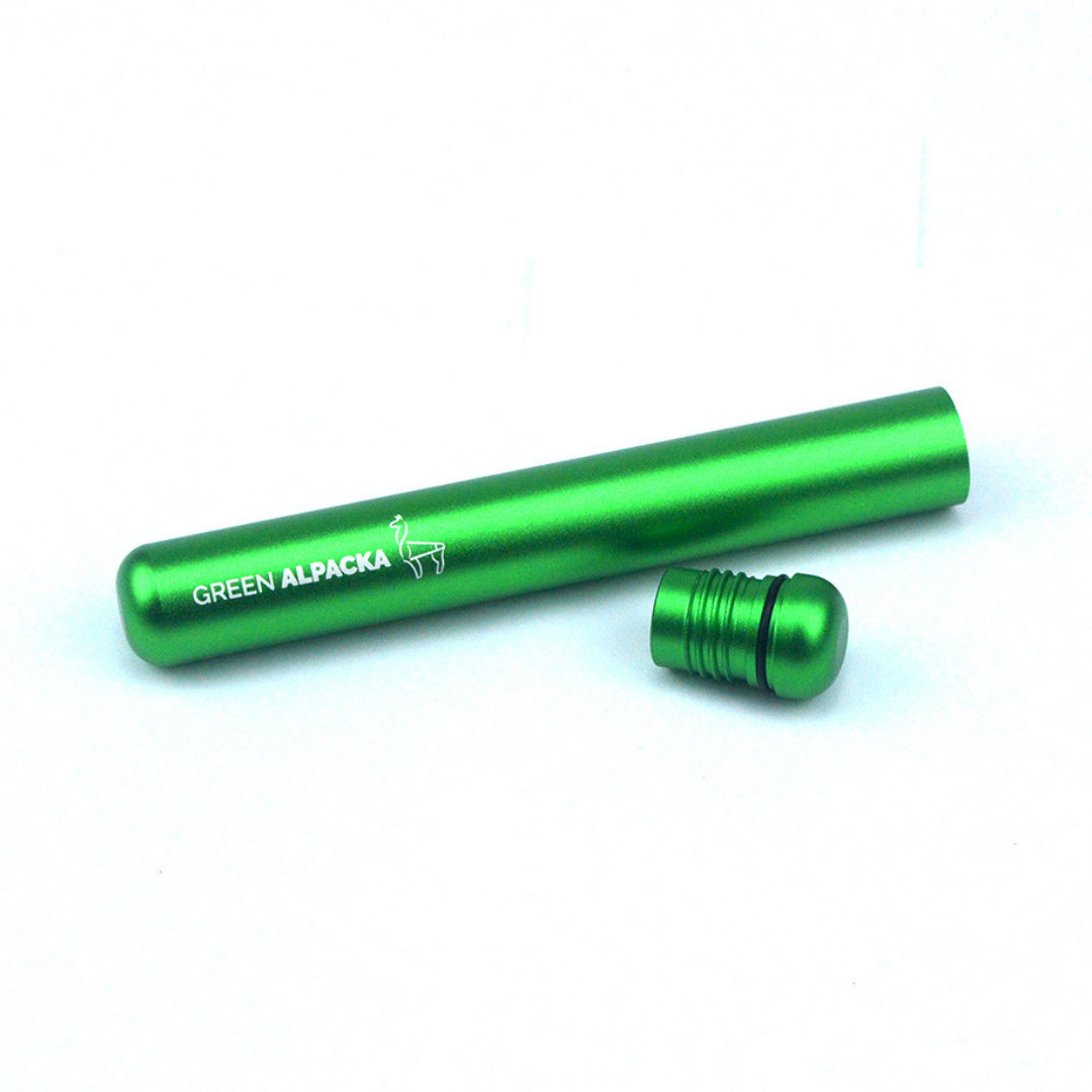 Photograph of product: Anodized Aluminum Waterproof Green Doob Tube