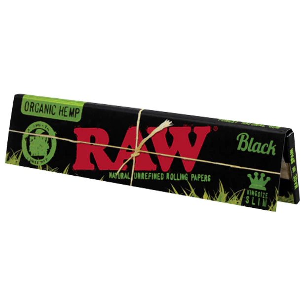 Photograph of product: RAW Black Organic Hemp Papers King Size Slim