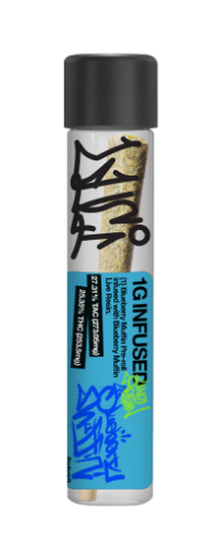 Photograph of Product: Blueberry Muffin Live Resin Infused Pre roll | Hybrid | Luci