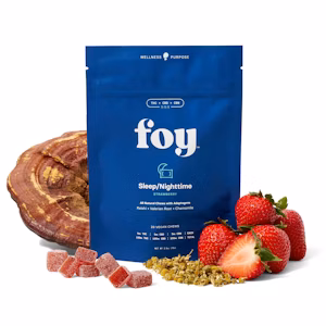 Photograph of product: Foy Nighttime Chews with Organic Adaptogens 1:1:1 5mgTH-oui/5mg CBD/5mg CBN - 4ct