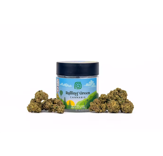 Photograph of product: F114 Rolling Green | Green Crack | Flower | 3.5g