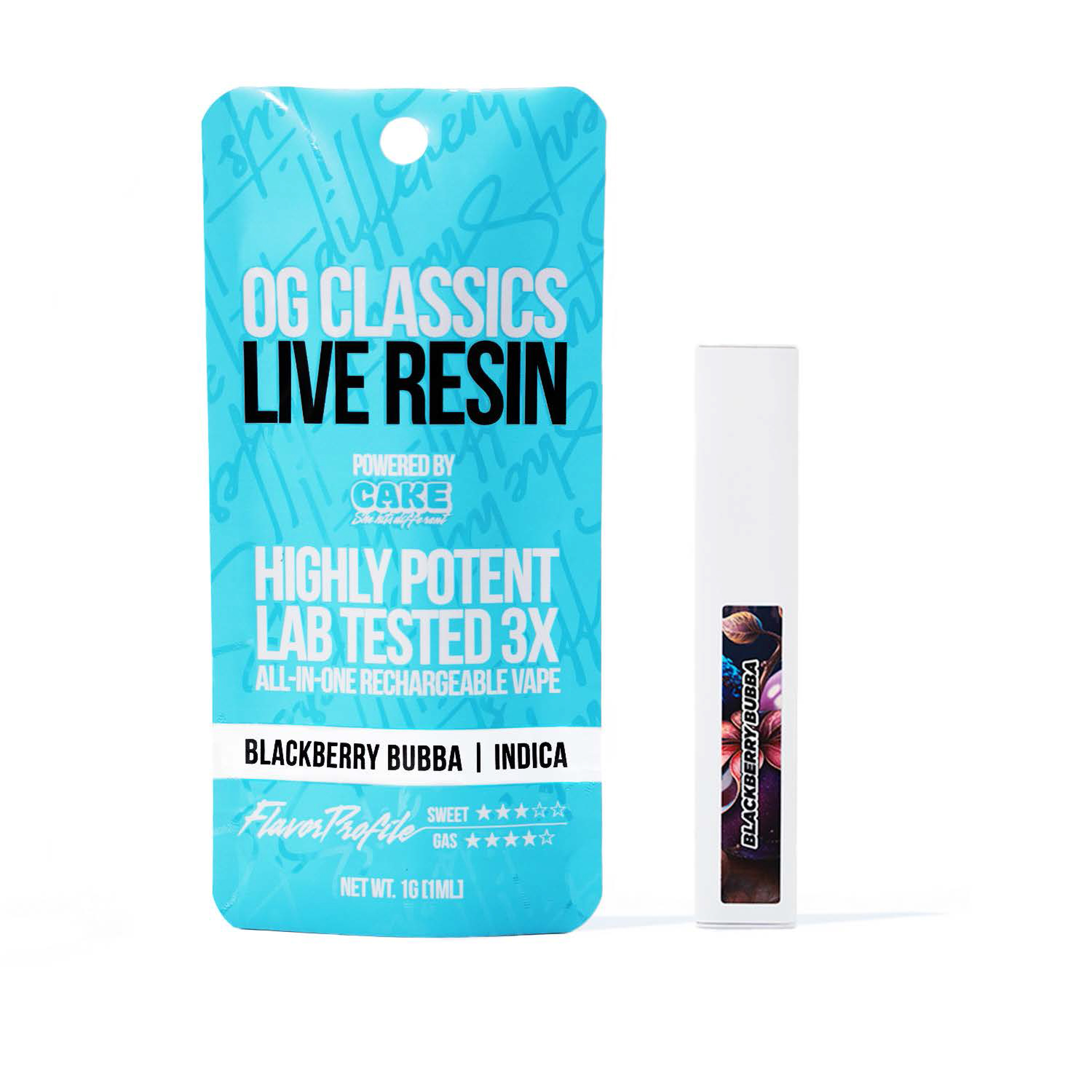 Photograph of product: Cake OG L.R. AIO 1000mg | Blackberry Bubba (I)