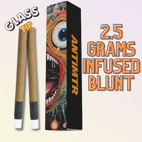 Photograph of product: ANTIMTR - Peach Apple Trance Rosin Infused Spiral Tip Blunt