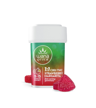 Photograph of Product: Gummies | Wana Quick Strawberry Margarita 1:1 CBD:THC | 20ct | 00141