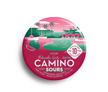 Photograph of product: Kiva Camino Sours Watermelon Spritz (S) Gummies 10mg 10pk