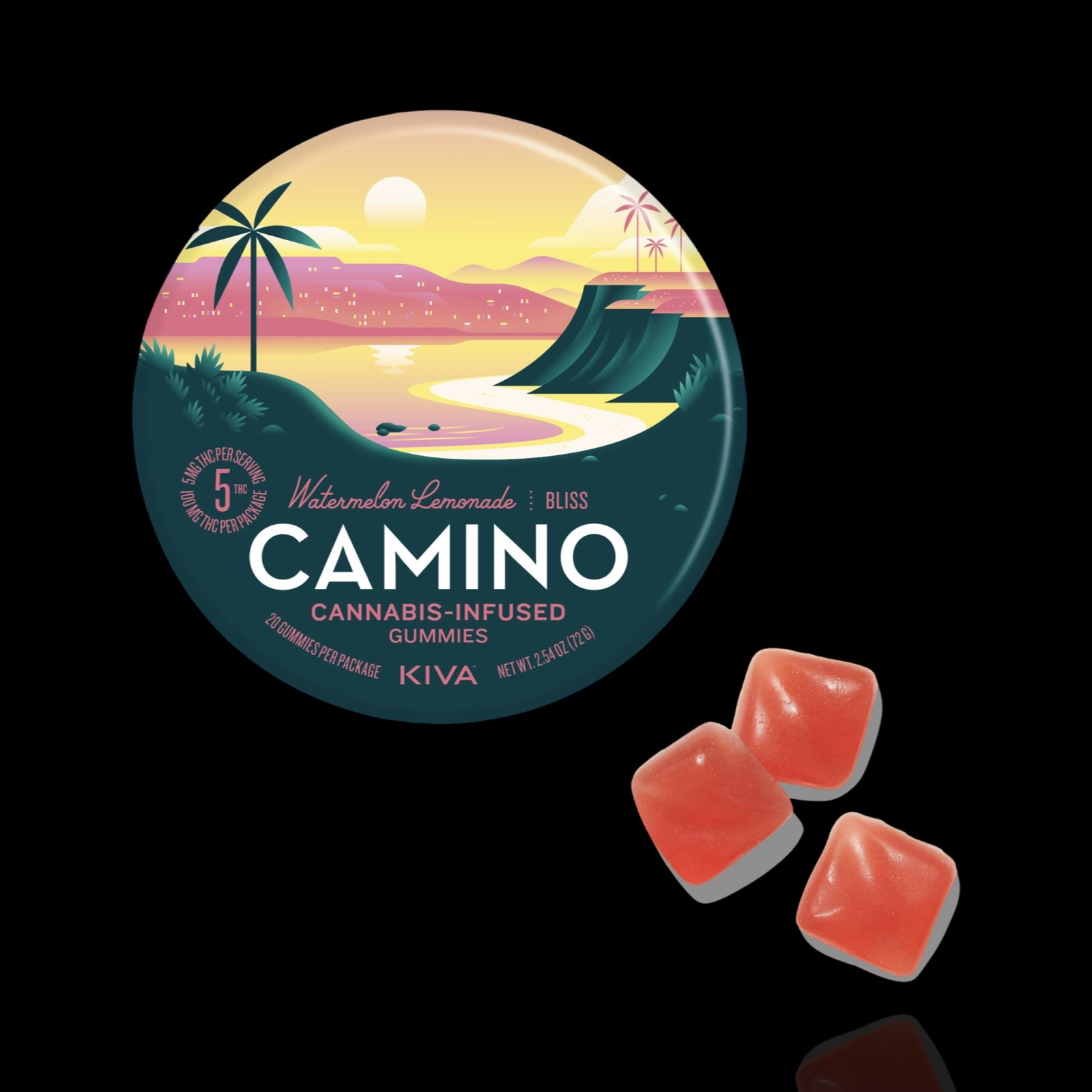 Photograph of product: Bliss Watermelon Lemonade Gummies 20 pieces