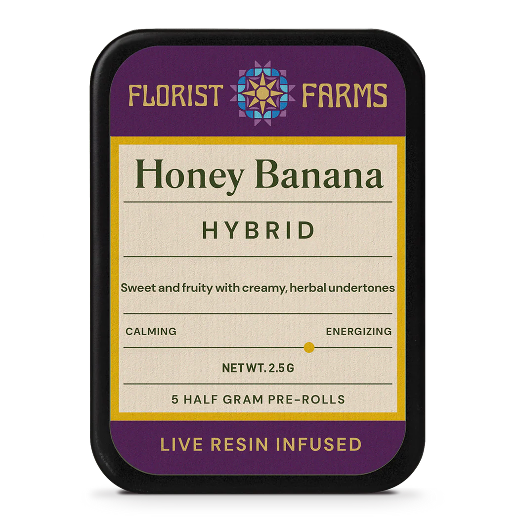Photograph of product: Honey Banana | Live Resin Infused Joints 5pk
