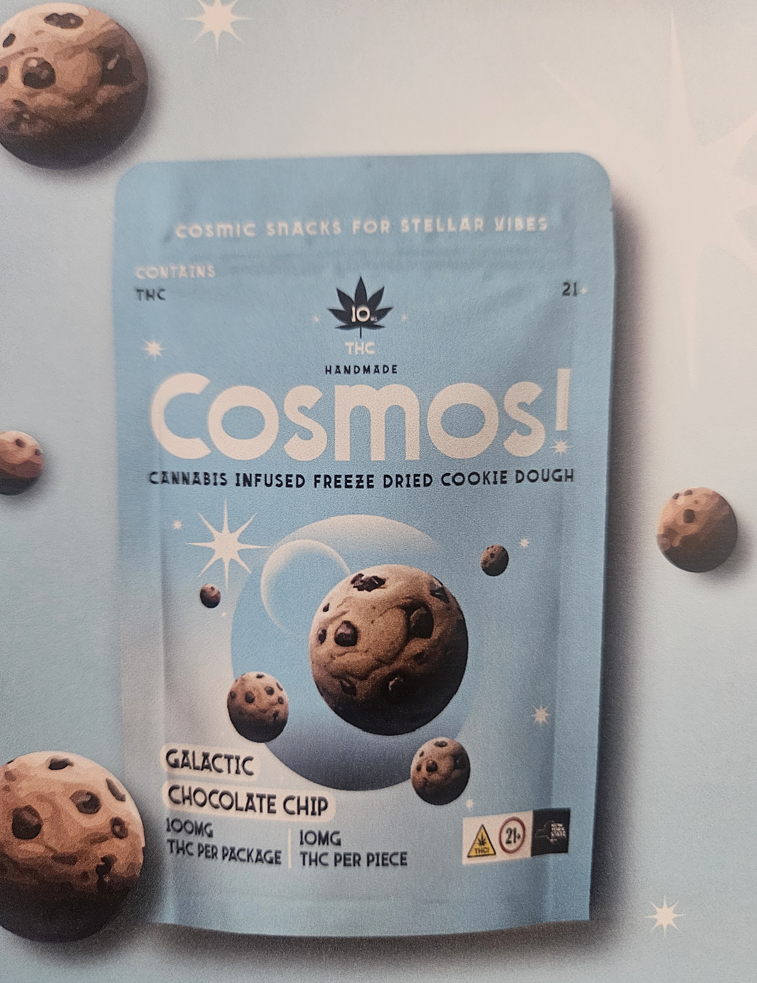 Photograph of product: Cosmos I Edible I Galactic Chocolate Chip Freeze-Dried Cookie Dough - 100mg