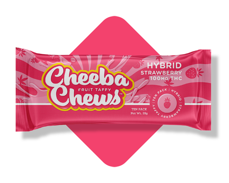 Photograph of product: Strawberry Taffy 100mg (10-Pack | 10mg Each)