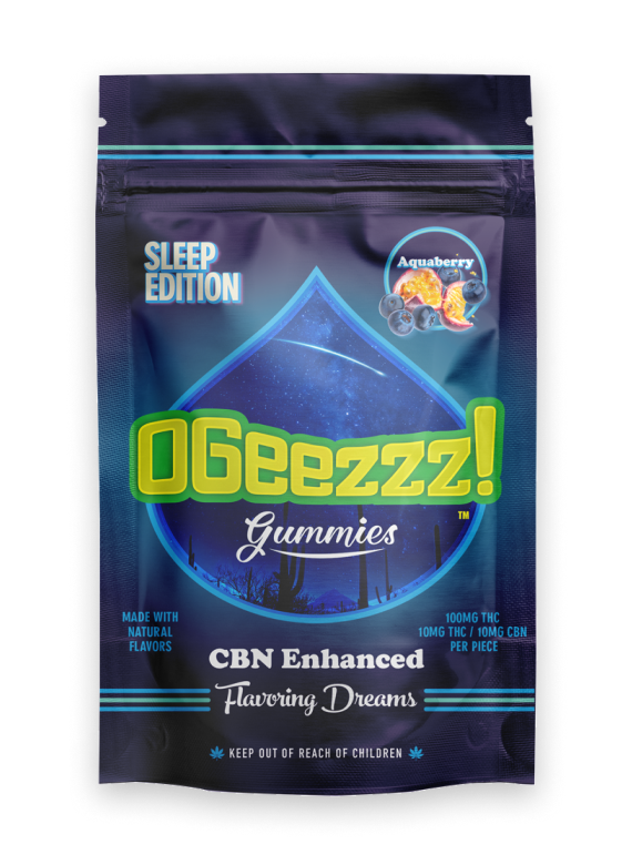 Photograph of product: Ogeez - Sleep Edition Aquaberry 2:1 TH-oui/CBN 100mg 10-Pack