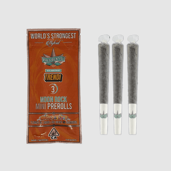 Photograph of product: Presidential Moon Rock Mini Pre-roll Pack Orange Push Pop 1.5g - 