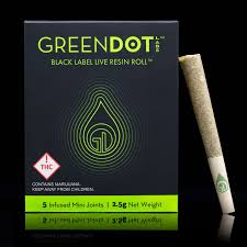 Photograph of product: Green Dot Black Label Pre-Roll- Rainbow Belts V2