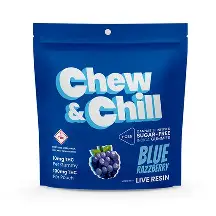 Photograph of product: Chew & Chill  / Gummy / Sour Blue Razzberry 100MG 10 pk