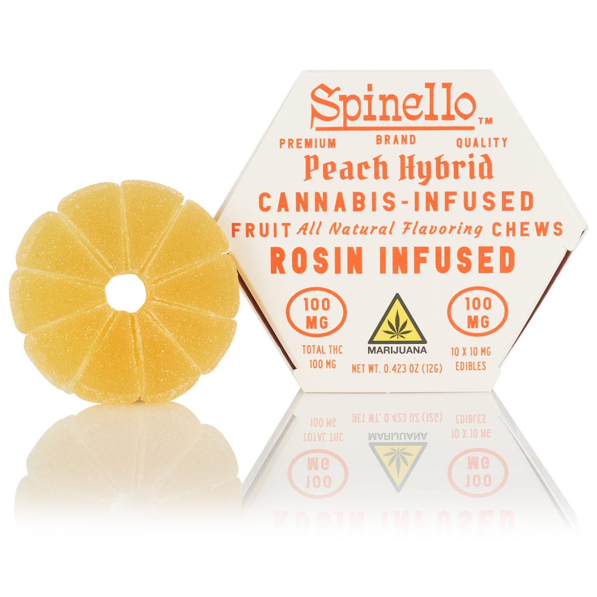 Photograph of product: Rosin Gummies Hybrid| Peach | Spinello