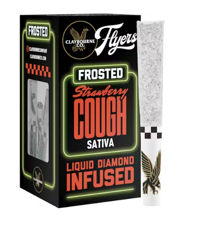 Photograph of product: Claybourne Co. Strawberry Cough Flyer Infused Pre-Rolls (5pk)