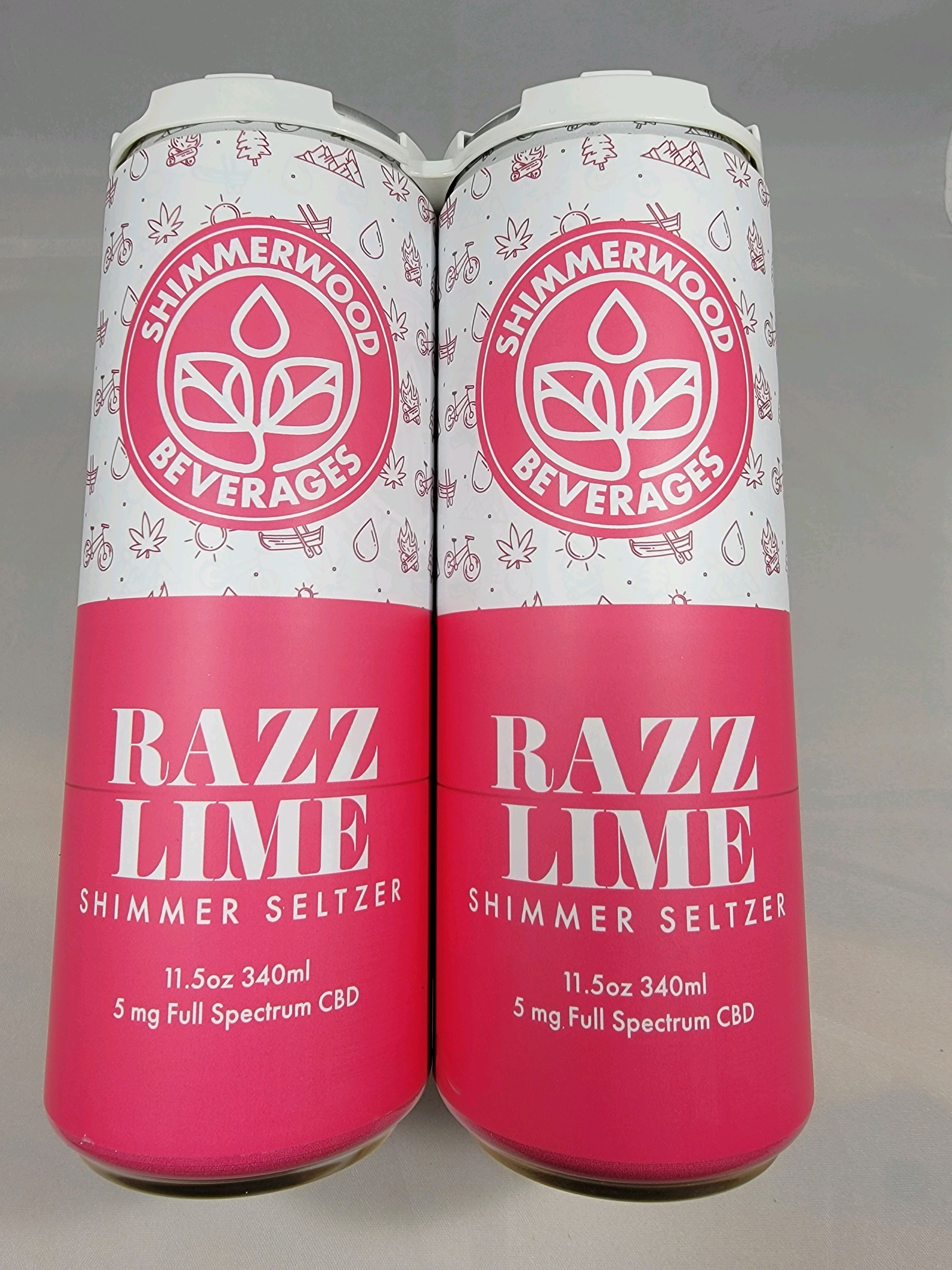 Photograph of product: Shimmerwood Razz Lime 5 mg Full Spectrum CBD Seltzer