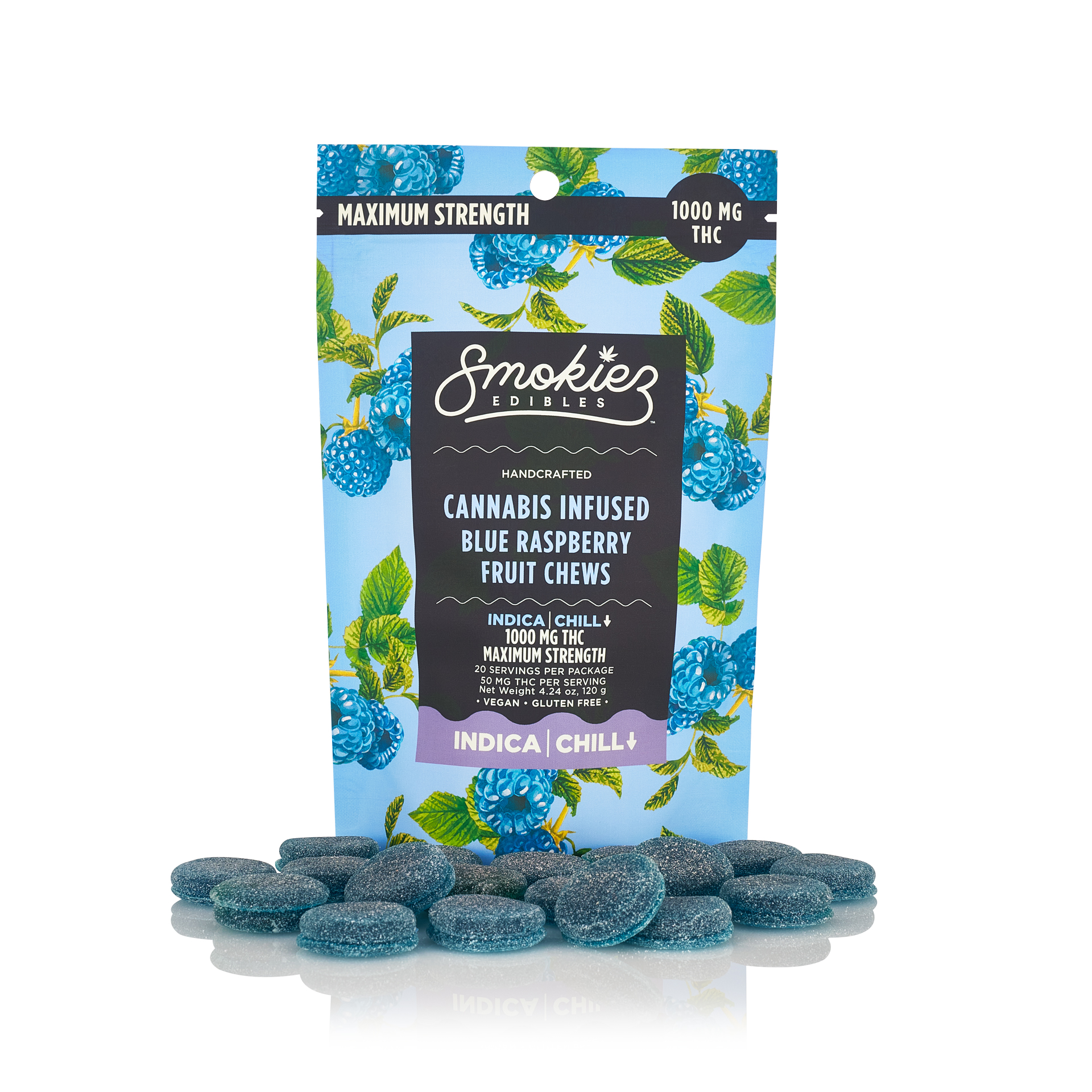 Photograph of product: 1000mg Blue Raspberry Sour Gummies