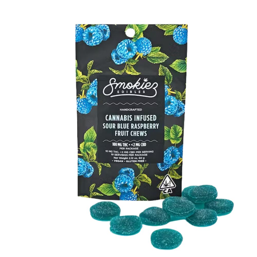 Photograph of product: SOUR BLUE RASPBERRY 100MG - SMOKIEZ